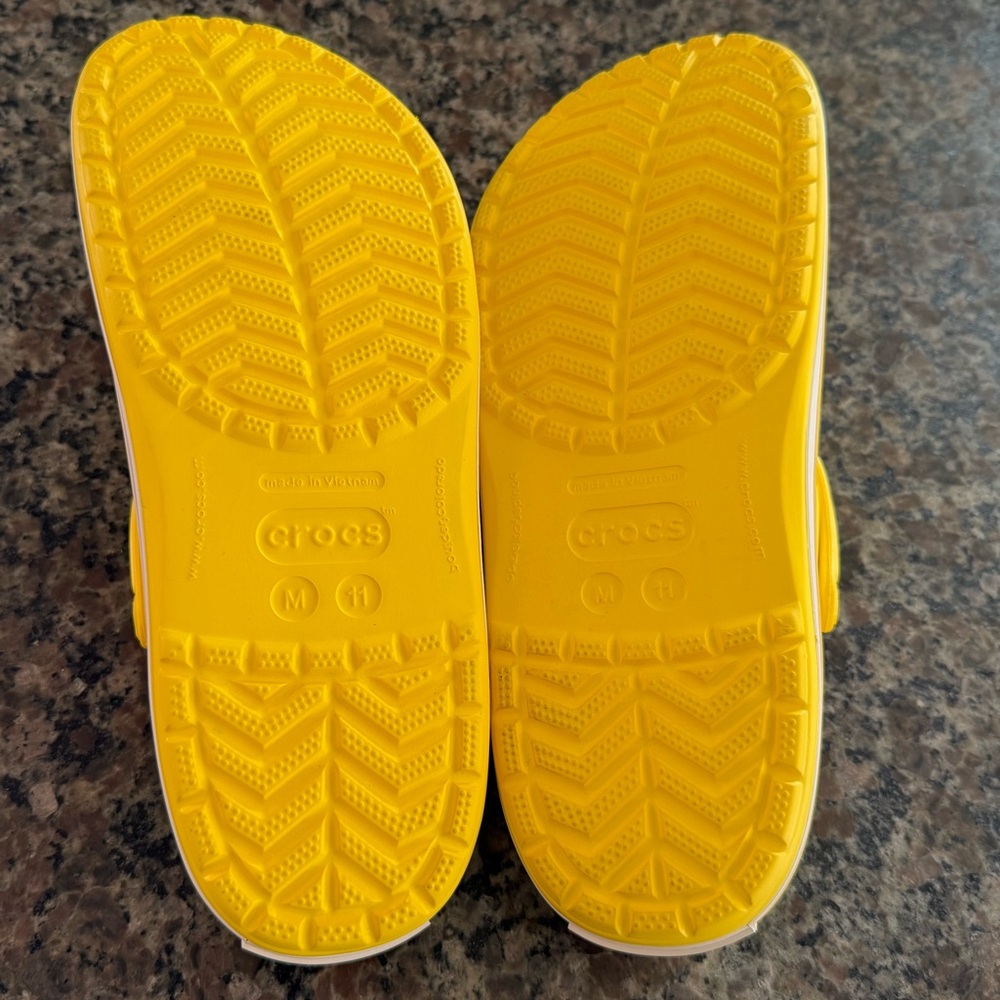 Yellow Crocband Crocs. Men’s 11 - Picture 5 of 6
